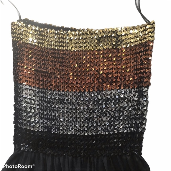 Keyloun Vintage 70’s sequin strapless maxi cocktail dress - Picture 3 of 10